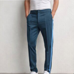 Valentino Men’s Size 48 Teal Side Stripe Tailored Track Pants Luxury Italy *NWT